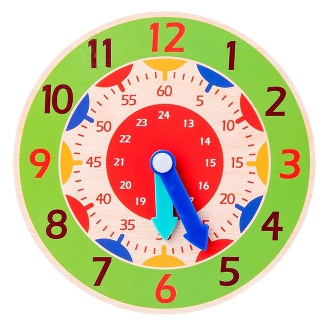 Horloge d'apprentissage en bois Montessori
